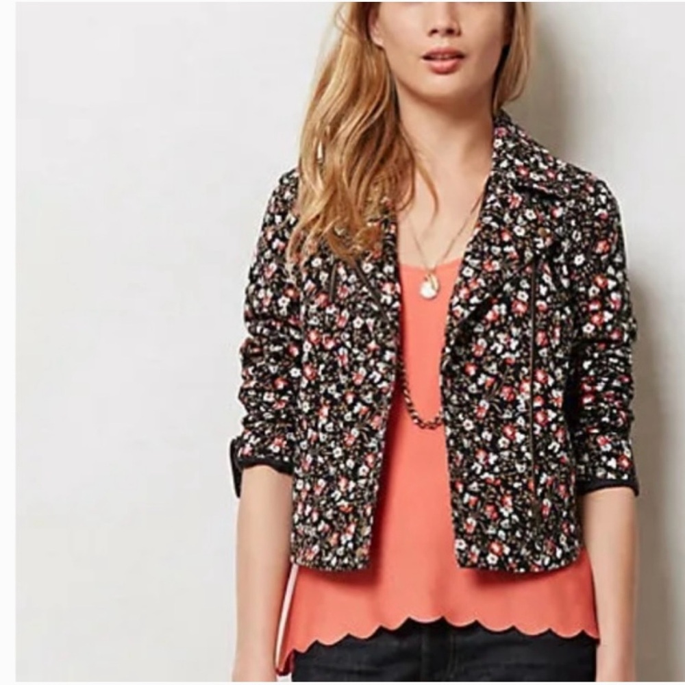 Anthropologie Hei Hei Tinsley Floral Bomber Jacket Size 2